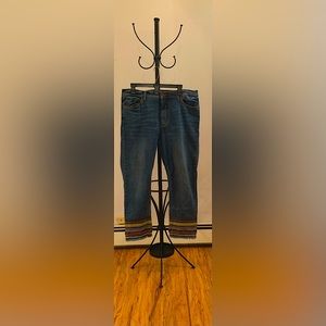 Anthropologie Pilcro & Letterpress Embellished Cuff Straight Leg Hippie Jeans